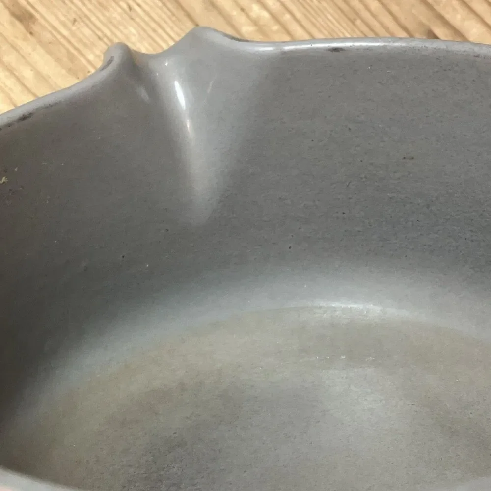 Vintage Le Creuset #14 Flame Orange Enameled Cast Iron Wood Handle Saucepan
